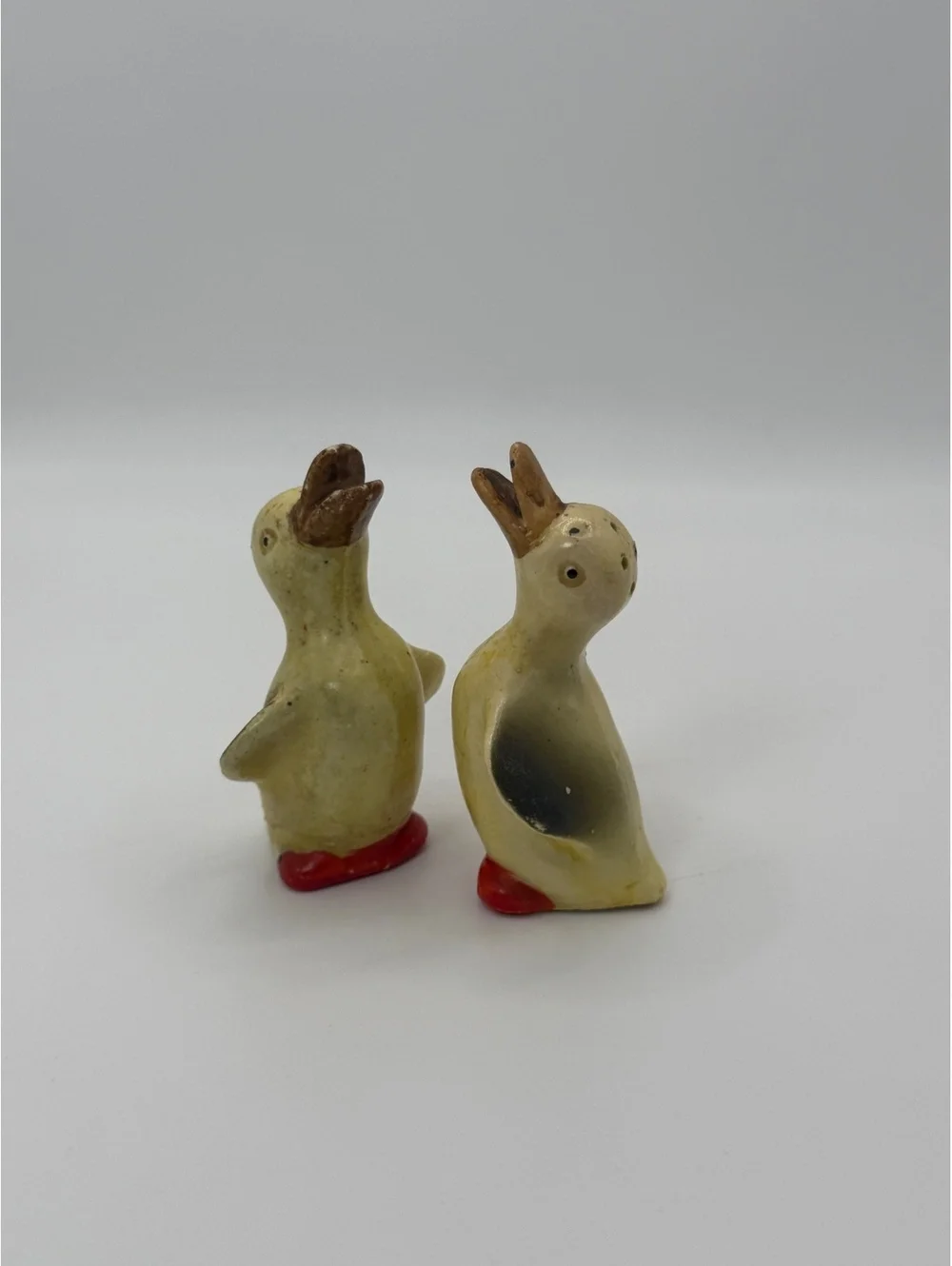 Vintage Ceramic Duck Bird Salt Pepper Shakers Figural Pair Kitchen Decor